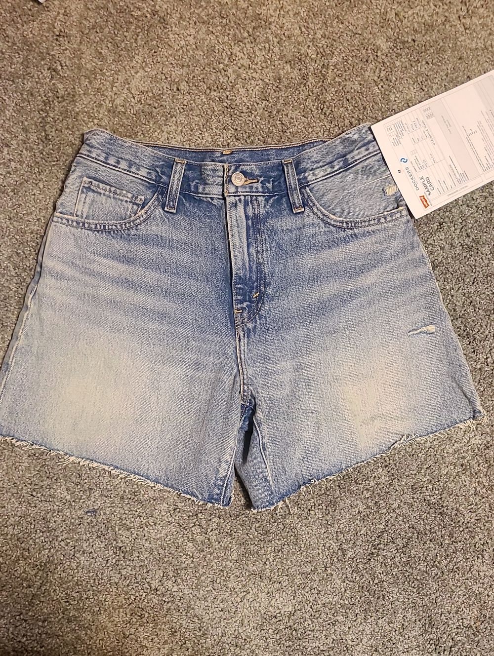 Levi's Light Blue Distressed Denim Shorts
